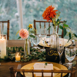 Dahlia bud vases. Photo by Here Today Photography.